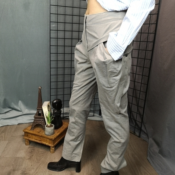 00S vintage designer avant garde high waist slim pants - Picture 2 of 8